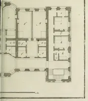 An illustration from L'art de bâtir des maisons de campagne : où l'on traite de leur distribution, de leur construction, & de leur decoration ... : avec l'explication de ses projets, et des desseins de menuiserie, de serrurerie, de parterres, & d'autres ornemens propres à la decoration intérieure & extérieure ... (1743)