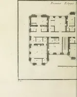 Picture 175 of 215 from L'art de bâtir des maisons de campagne : où l'on traite de leur distribution, de leur construction, & de leur decoration ... : avec l'explication de ses projets, et des desseins de menuiserie, de serrurerie, de parterres, & d'autres ornemens propres à la decoration intérieure & extérieure ... (1743), leaf 497