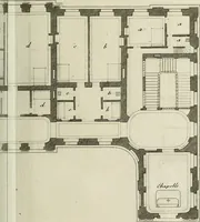 An illustration from L'art de bâtir des maisons de campagne : où l'on traite de leur distribution, de leur construction, & de leur decoration ... : avec l'explication de ses projets, et des desseins de menuiserie, de serrurerie, de parterres, & d'autres ornemens propres à la decoration intérieure & extérieure ... (1743)