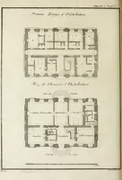 Picture 8 of 215 from L'art de bâtir des maisons de campagne : où l'on traite de leur distribution, de leur construction, & de leur decoration ... : avec l'explication de ses projets, et des desseins de menuiserie, de serrurerie, de parterres, & d'autres ornemens propres à la decoration intérieure & extérieure ... (1743), leaf 57