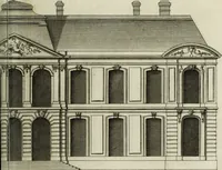 An illustration from L'art de bâtir des maisons de campagne : où l'on traite de leur distribution, de leur construction, & de leur decoration ... : avec l'explication de ses projets, et des desseins de menuiserie, de serrurerie, de parterres, & d'autres ornemens propres à la decoration intérieure & extérieure ... (1743)