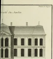 Picture 36 of 165 from L'art de bâtir des maisons de campagne : où l'on traite de leur distribution, de leur construction, & de leur decoration ... : avec l'explication de ses projets, et des desseins de menuiserie, de serrurerie, de parterres, & d'autres ornemens propres à la decoration intérieure & extérieure ... (1743), leaf 102