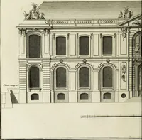 An illustration from L'art de bâtir des maisons de campagne : où l'on traite de leur distribution, de leur construction, & de leur decoration ... : avec l'explication de ses projets, et des desseins de menuiserie, de serrurerie, de parterres, & d'autres ornemens propres à la decoration intérieure & extérieure ... (1743)