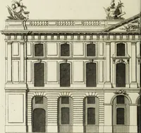 An illustration from L'art de bâtir des maisons de campagne : où l'on traite de leur distribution, de leur construction, & de leur decoration ... : avec l'explication de ses projets, et des desseins de menuiserie, de serrurerie, de parterres, & d'autres ornemens propres à la decoration intérieure & extérieure ... (1743)