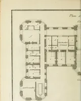 An illustration from L'art de bâtir des maisons de campagne : où l'on traite de leur distribution, de leur construction, & de leur decoration ... : avec l'explication de ses projets, et des desseins de menuiserie, de serrurerie, de parterres, & d'autres ornemens propres à la decoration intérieure & extérieure ... (1743)