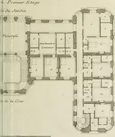 An illustration from L'art de bâtir des maisons de campagne : où l'on traite de leur distribution, de leur construction, & de leur decoration ... : avec l'explication de ses projets, et des desseins de menuiserie, de serrurerie, de parterres, & d'autres ornemens propres à la decoration intérieure & extérieure ... (1743)