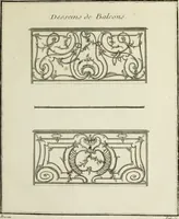 An illustration from L'art de bâtir des maisons de campagne : où l'on traite de leur distribution, de leur construction, & de leur decoration ... : avec l'explication de ses projets, et des desseins de menuiserie, de serrurerie, de parterres, & d'autres ornemens propres à la decoration intérieure & extérieure ... (1743)