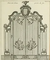 An illustration from L'art de bâtir des maisons de campagne : où l'on traite de leur distribution, de leur construction, & de leur decoration ... : avec l'explication de ses projets, et des desseins de menuiserie, de serrurerie, de parterres, & d'autres ornemens propres à la decoration intérieure & extérieure ... (1743)