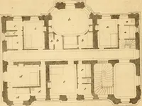 An illustration from L'art de bâtir des maisons de campagne : où L'on traite de leur distribution, de leur construction, & de leur decoration ... Avec l'explication de ces projets, et des desseins de menuiserie, de serrurerie, de parterres, & d'autres ornemens propres à la decoration intérieure & extérieure ... (1761)