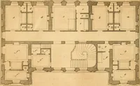 An illustration from L'art de bâtir des maisons de campagne : où L'on traite de leur distribution, de leur construction, & de leur decoration ... Avec l'explication de ces projets, et des desseins de menuiserie, de serrurerie, de parterres, & d'autres ornemens propres à la decoration intérieure & extérieure ... (1761)