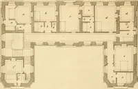 An illustration from L'art de bâtir des maisons de campagne : où L'on traite de leur distribution, de leur construction, & de leur decoration ... Avec l'explication de ces projets, et des desseins de menuiserie, de serrurerie, de parterres, & d'autres ornemens propres à la decoration intérieure & extérieure ... (1761)