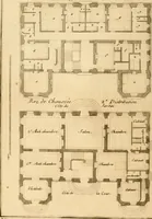 Picture 52 of 256 from L'art de bâtir des maisons de campagne : où L'on traite de leur distribution, de leur construction, & de leur decoration ... Avec l'explication de ces projets, et des desseins de menuiserie, de serrurerie, de parterres, & d'autres ornemens propres à la decoration intérieure & extérieure ... (1761), leaf 131