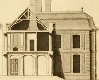An illustration from L'art de bâtir des maisons de campagne : où L'on traite de leur distribution, de leur construction, & de leur decoration ... Avec l'explication de ces projets, et des desseins de menuiserie, de serrurerie, de parterres, & d'autres ornemens propres à la decoration intérieure & extérieure ... (1761)