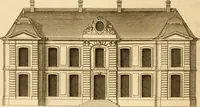An illustration from L'art de bâtir des maisons de campagne : où L'on traite de leur distribution, de leur construction, & de leur decoration ... Avec l'explication de ces projets, et des desseins de menuiserie, de serrurerie, de parterres, & d'autres ornemens propres à la decoration intérieure & extérieure ... (1761)