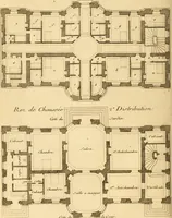 An illustration from L'art de bâtir des maisons de campagne : où L'on traite de leur distribution, de leur construction, & de leur decoration ... Avec l'explication de ces projets, et des desseins de menuiserie, de serrurerie, de parterres, & d'autres ornemens propres à la decoration intérieure & extérieure ... (1761)