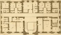 An illustration from L'art de bâtir des maisons de campagne : où L'on traite de leur distribution, de leur construction, & de leur decoration ... Avec l'explication de ces projets, et des desseins de menuiserie, de serrurerie, de parterres, & d'autres ornemens propres à la decoration intérieure & extérieure ... (1761)