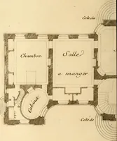 Picture 97 of 256 from L'art de bâtir des maisons de campagne : où L'on traite de leur distribution, de leur construction, & de leur decoration ... Avec l'explication de ces projets, et des desseins de menuiserie, de serrurerie, de parterres, & d'autres ornemens propres à la decoration intérieure & extérieure ... (1761), leaf 217