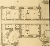 Picture 101 of 256 from L'art de bâtir des maisons de campagne : où L'on traite de leur distribution, de leur construction, & de leur decoration ... Avec l'explication de ces projets, et des desseins de menuiserie, de serrurerie, de parterres, & d'autres ornemens propres à la decoration intérieure & extérieure ... (1761), leaf 223