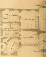 An illustration from L'art de bâtir des maisons de campagne : où L'on traite de leur distribution, de leur construction, & de leur decoration ... Avec l'explication de ces projets, et des desseins de menuiserie, de serrurerie, de parterres, & d'autres ornemens propres à la decoration intérieure & extérieure ... (1761)