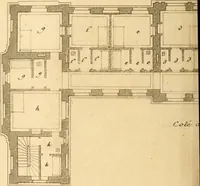 An illustration from L'art de bâtir des maisons de campagne : où L'on traite de leur distribution, de leur construction, & de leur decoration ... Avec l'explication de ces projets, et des desseins de menuiserie, de serrurerie, de parterres, & d'autres ornemens propres à la decoration intérieure & extérieure ... (1761)