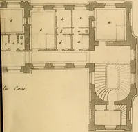 An illustration from L'art de bâtir des maisons de campagne : où L'on traite de leur distribution, de leur construction, & de leur decoration ... Avec l'explication de ces projets, et des desseins de menuiserie, de serrurerie, de parterres, & d'autres ornemens propres à la decoration intérieure & extérieure ... (1761)