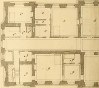 An illustration from L'art de bâtir des maisons de campagne : où L'on traite de leur distribution, de leur construction, & de leur decoration ... Avec l'explication de ces projets, et des desseins de menuiserie, de serrurerie, de parterres, & d'autres ornemens propres à la decoration intérieure & extérieure ... (1761)