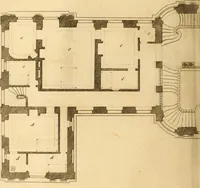 An illustration from L'art de bâtir des maisons de campagne : où L'on traite de leur distribution, de leur construction, & de leur decoration ... Avec l'explication de ces projets, et des desseins de menuiserie, de serrurerie, de parterres, & d'autres ornemens propres à la decoration intérieure & extérieure ... (1761)