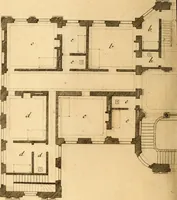 An illustration from L'art de bâtir des maisons de campagne : où L'on traite de leur distribution, de leur construction, & de leur decoration ... Avec l'explication de ces projets, et des desseins de menuiserie, de serrurerie, de parterres, & d'autres ornemens propres à la decoration intérieure & extérieure ... (1761)