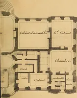 An illustration from L'art de bâtir des maisons de campagne : où L'on traite de leur distribution, de leur construction, & de leur decoration ... Avec l'explication de ces projets, et des desseins de menuiserie, de serrurerie, de parterres, & d'autres ornemens propres à la decoration intérieure & extérieure ... (1761)