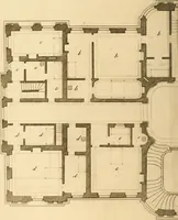 Picture 178 of 256 from L'art de bâtir des maisons de campagne : où L'on traite de leur distribution, de leur construction, & de leur decoration ... Avec l'explication de ces projets, et des desseins de menuiserie, de serrurerie, de parterres, & d'autres ornemens propres à la decoration intérieure & extérieure ... (1761), leaf 405