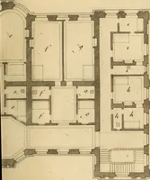 An illustration from L'art de bâtir des maisons de campagne : où L'on traite de leur distribution, de leur construction, & de leur decoration ... Avec l'explication de ces projets, et des desseins de menuiserie, de serrurerie, de parterres, & d'autres ornemens propres à la decoration intérieure & extérieure ... (1761)