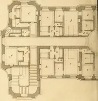 An illustration from L'art de bâtir des maisons de campagne : où L'on traite de leur distribution, de leur construction, & de leur decoration ... Avec l'explication de ces projets, et des desseins de menuiserie, de serrurerie, de parterres, & d'autres ornemens propres à la decoration intérieure & extérieure ... (1761)