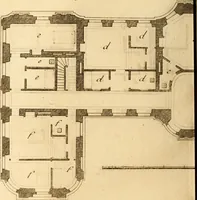 An illustration from L'art de bâtir des maisons de campagne : où L'on traite de leur distribution, de leur construction, & de leur decoration ... Avec l'explication de ces projets, et des desseins de menuiserie, de serrurerie, de parterres, & d'autres ornemens propres à la decoration intérieure & extérieure ... (1761)