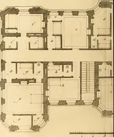 An illustration from L'art de bâtir des maisons de campagne : où L'on traite de leur distribution, de leur construction, & de leur decoration ... Avec l'explication de ces projets, et des desseins de menuiserie, de serrurerie, de parterres, & d'autres ornemens propres à la decoration intérieure & extérieure ... (1761)