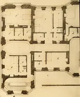 An illustration from L'art de bâtir des maisons de campagne : où L'on traite de leur distribution, de leur construction, & de leur decoration ... Avec l'explication de ces projets, et des desseins de menuiserie, de serrurerie, de parterres, & d'autres ornemens propres à la decoration intérieure & extérieure ... (1761)