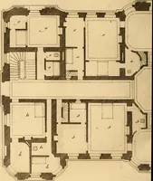An illustration from L'art de bâtir des maisons de campagne : où L'on traite de leur distribution, de leur construction, & de leur decoration ... Avec l'explication de ces projets, et des desseins de menuiserie, de serrurerie, de parterres, & d'autres ornemens propres à la decoration intérieure & extérieure ... (1761)