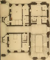 An illustration from L'art de bâtir des maisons de campagne : où L'on traite de leur distribution, de leur construction, & de leur decoration ... Avec l'explication de ces projets, et des desseins de menuiserie, de serrurerie, de parterres, & d'autres ornemens propres à la decoration intérieure & extérieure ... (1761)