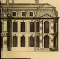 An illustration from L'art de bâtir des maisons de campagne : où L'on traite de leur distribution, de leur construction, & de leur decoration ... Avec l'explication de ces projets, et des desseins de menuiserie, de serrurerie, de parterres, & d'autres ornemens propres à la decoration intérieure & extérieure ... (1761)