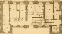 An illustration from L'art de bâtir des maisons de campagne : où L'on traite de leur distribution, de leur construction, & de leur decoration ... Avec l'explication de ces projets, et des desseins de menuiserie, de serrurerie, de parterres, & d'autres ornemens propres à la decoration intérieure & extérieure ... (1761)