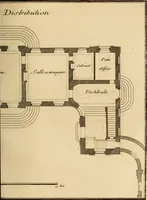 Picture 232 of 256 from L'art de bâtir des maisons de campagne : où L'on traite de leur distribution, de leur construction, & de leur decoration ... Avec l'explication de ces projets, et des desseins de menuiserie, de serrurerie, de parterres, & d'autres ornemens propres à la decoration intérieure & extérieure ... (1761), leaf 536