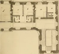 An illustration from L'art de bâtir des maisons de campagne : où L'on traite de leur distribution, de leur construction, & de leur decoration ... Avec l'explication de ces projets, et des desseins de menuiserie, de serrurerie, de parterres, & d'autres ornemens propres à la decoration intérieure & extérieure ... (1761)