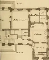 Picture 236 of 256 from L'art de bâtir des maisons de campagne : où L'on traite de leur distribution, de leur construction, & de leur decoration ... Avec l'explication de ces projets, et des desseins de menuiserie, de serrurerie, de parterres, & d'autres ornemens propres à la decoration intérieure & extérieure ... (1761), leaf 546