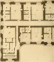 An illustration from L'art de bâtir des maisons de campagne : où L'on traite de leur distribution, de leur construction, & de leur decoration ... Avec l'explication de ces projets, et des desseins de menuiserie, de serrurerie, de parterres, & d'autres ornemens propres à la decoration intérieure & extérieure ... (1761)