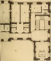 Picture 242 of 256 from L'art de bâtir des maisons de campagne : où L'on traite de leur distribution, de leur construction, & de leur decoration ... Avec l'explication de ces projets, et des desseins de menuiserie, de serrurerie, de parterres, & d'autres ornemens propres à la decoration intérieure & extérieure ... (1761), leaf 560