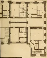 An illustration from L'art de bâtir des maisons de campagne : où L'on traite de leur distribution, de leur construction, & de leur decoration ... Avec l'explication de ces projets, et des desseins de menuiserie, de serrurerie, de parterres, & d'autres ornemens propres à la decoration intérieure & extérieure ... (1761)