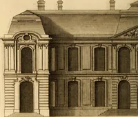 An illustration from L'art de bâtir des maisons de campagne : où L'on traite de leur distribution, de leur construction, & de leur decoration ... Avec l'explication de ces projets, et des desseins de menuiserie, de serrurerie, de parterres, & d'autres ornemens propres à la decoration intérieure & extérieure ... (1761)