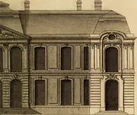 An illustration from L'art de bâtir des maisons de campagne : où L'on traite de leur distribution, de leur construction, & de leur decoration ... Avec l'explication de ces projets, et des desseins de menuiserie, de serrurerie, de parterres, & d'autres ornemens propres à la decoration intérieure & extérieure ... (1761)