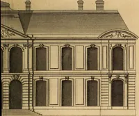 An illustration from L'art de bâtir des maisons de campagne : où L'on traite de leur distribution, de leur construction, & de leur decoration ... Avec l'explication de ces projets, et des desseins de menuiserie, de serrurerie, de parterres, & d'autres ornemens propres à la decoration intérieure & extérieure ... (1761)