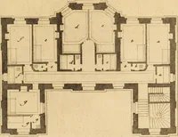 An illustration from L'art de bâtir des maisons de campagne : où L'on traite de leur distribution, de leur construction, & de leur decoration ... Avec l'explication de ces projets, et des desseins de menuiserie, de serrurerie, de parterres, & d'autres ornemens propres à la decoration intérieure & extérieure ... (1761)