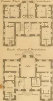 Picture 28 of 256 from L'art de bâtir des maisons de campagne : où L'on traite de leur distribution, de leur construction, & de leur decoration ... Avec l'explication de ces projets, et des desseins de menuiserie, de serrurerie, de parterres, & d'autres ornemens propres à la decoration intérieure & extérieure ... (1761), leaf 90